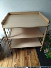 wickeltisch Regaloptik Holzfarben  mit Rollen