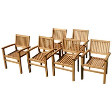 6stk teak gartensessel - 6stk,