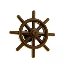 1x Lego Steuerrad 2x4x4 braun Pin Schiff Rad Boot Stein 1x2 schwarz 3700 4790