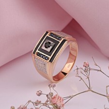 Siegel RING mit CZ und Emaille