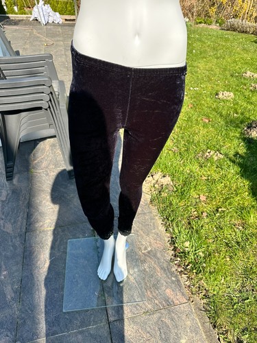 Damen samt leggings schwarz - leggings,