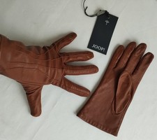 JOOP! EDEL HANDSCHUHE 100% LAMM LEDER FUTTER 100% SEIDE REHBRAUN GR. 8