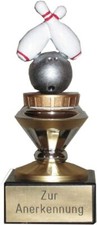 Bowling-Pokal mit Ihrem Wunschtext graviert (Biso)