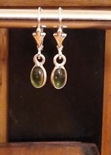 925 Silber Peridot Ohrhänger Sterling Silber Ohrringe  Brisur