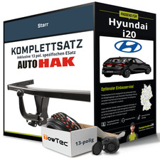 Für HYUNDAI i20 Typ GB Anhängerkupplung starr +eSatz 13pol 10.2014-07.2020 AHK