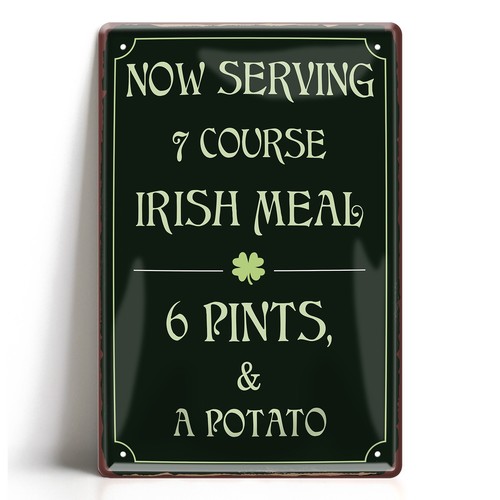 Blechschild 20x30cm irish meal - 20x30cm,