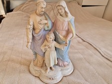Heilige Familie Maria, Josef und Jesuskind Pastellbemalung, Biskuit/Porzellanguß