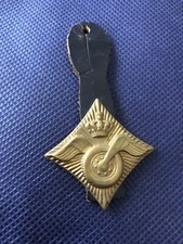 Brustanhänger Verbandsabzeichen Badge Eisenbahn Niederlande Holland Leder