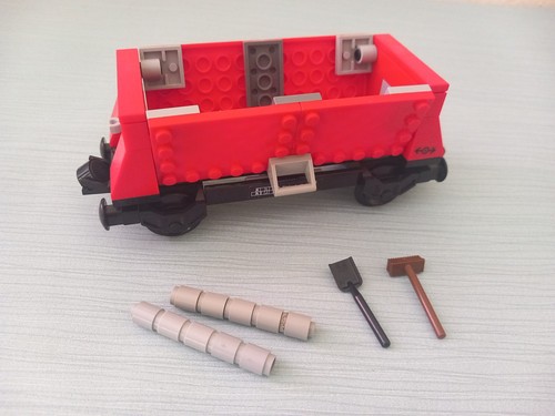 Lego city roter kippwaggon - city,