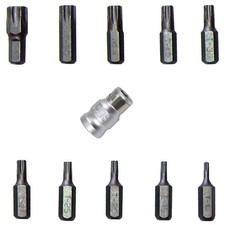 Schraubendreher Steckschlüssel Bit mit Bithalter TORX T-PROFIL T10-T55 11-tlg.