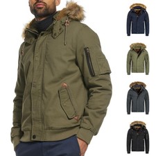Indicode Herren Winterjacke Pennington-Markenjacke Parka Teddyfell Kapuze Männer