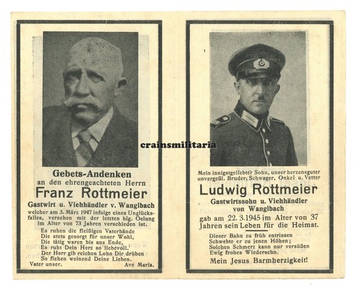 Orig sterbebild brüder und - brüder,