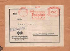 844429) DR FST Päckchenausschnitt Essolub Motor Oel Frankfuer am Main 1934