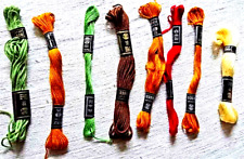 8 Farben Stickgarn MEZ Kunstseide (lange Reste) Konvolut