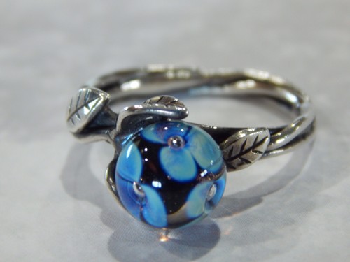 Trollbeads ring blau blumen - trollbeads,
