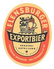 altes Bieretikett Flensburger
