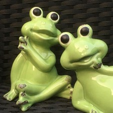 XL 2x Frosch 15cm Skulptur
