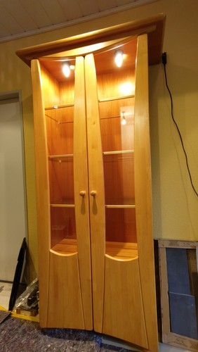 Echtholz vitrine erle - echtholz-vitrine, geölt