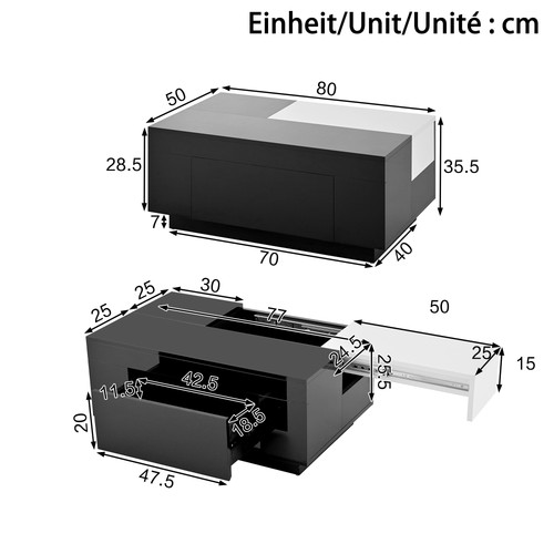 Sonnenh couchtisch weiß - weiß, mdf