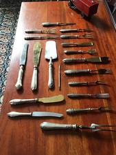 Antik 800er SILBER VERGOLDET Gabel Messer Löffel Verschiedene Sorten ￼