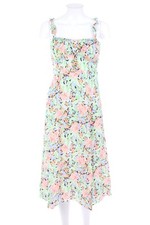 ZARA Kleid Midikleid Blumen Print M pistachio