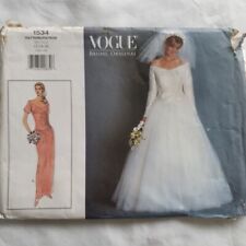 Vogue 1534 Brautkleid Braut Schneiderei Muster 12-14-16 Schnitt auf 16