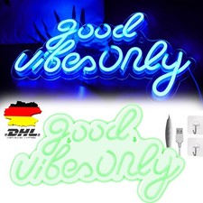  Good Vibes Only Neonlicht dimmbar 16.5" Wohnzimmer Bar Deko USB-betrieben