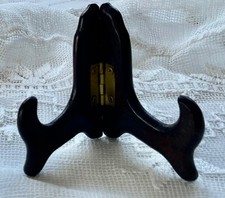 Tellerständer Bilderhalter braunes Holz mit Messing Scharnier 8-8,5 x 6,5 x 2cm