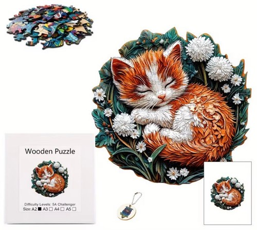 Holzpuzzle katze tiere puzzle - holzpuzzle,