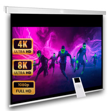 Avlux Heimkino Beamer Projektor Motor Leinwand 244 x 183 cm 4:3 HDTV 3D 4K VP24