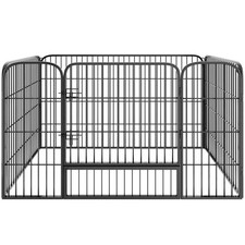 Welpenauslaufstall 4-eckig Welpenauslauf Gehege Welpenlaufstall grau B-Ware