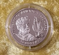 Cook Island 10 Dollar Münze, 1990, 500 Years of America 1492 - 1992
