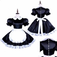 Sissy Maid Girl Black Satin