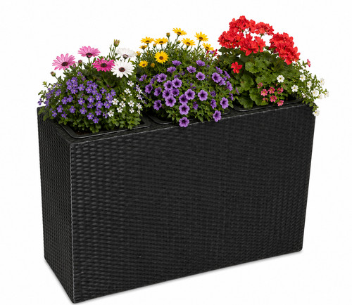 Polyrattan fach blumenkübel - polyrattan,