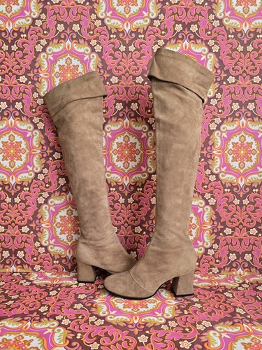 Vintage overknee stiefel sand - vintage,