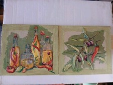 2 Wandbilder auf Holz Servietten Technik