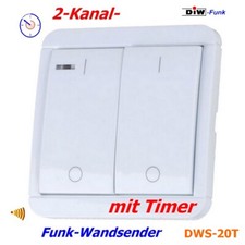 DWS-20T Funk-Wandsender mit Timer 2-Kanal kompatibel DIW-Funk, Intertechno learn