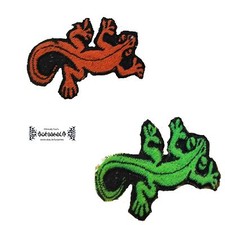 AUFNÄHER PATCH goa psy hippie elfen UV Geko nepal elfen