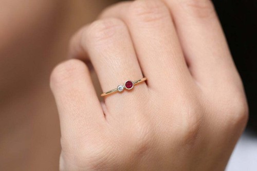 Rundschliff rubin goldring rot - rundschliff,
