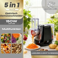 SUPERLEX 5-IN-1 Gemüseschneider Elektrische Käsereibe Gemüsehobel Zerkleinerer