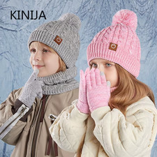 3Pc Kinder Winter Set Mütze