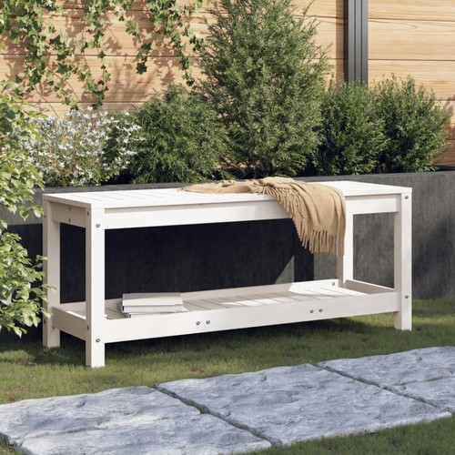 Gartenbank weiß 108x35x45 - gartenbank, cm