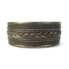 Wunderschöner Armreif aus 925er Sterling Silber Zopfmuster Modernist Vintage