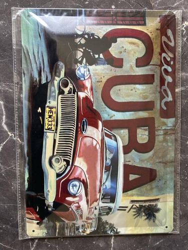 Blechschild gewölbt cuba kuba - gewölbt,