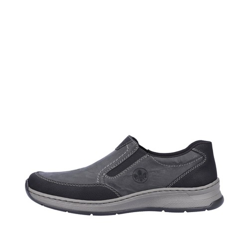Rieker slipper schwarz - slipper, schwarz-grau