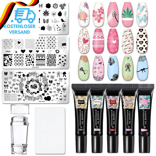 Nagelstempel set nagel - nagelstempel, set,