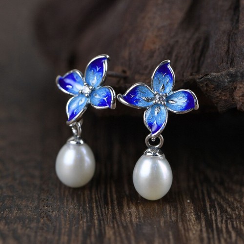 I05 cloisonne ohrring silber - i05,