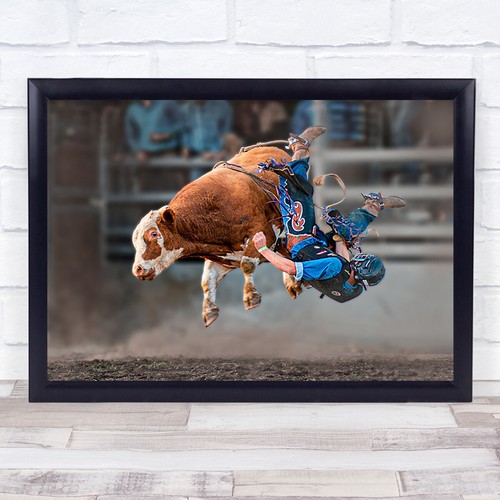 Bull riding action rider - riding,