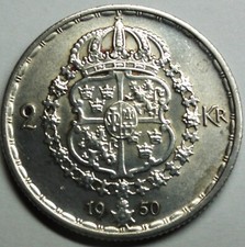 Schweden 2 Kronen 1950 Silber