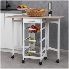 Küchenbar auf Rollen ausklappbar Skandi Küchenwagen Küchenregal HTI-Living